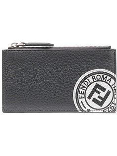 Fendi logo stamp zipped wallet