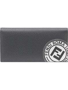 Fendi logo patch continental wallet