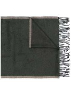 Corneliani logo fringed scarf