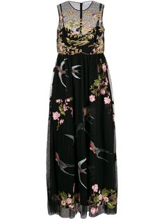 RedValentino платье миди из тюля с вышивкой
