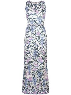 Marchesa Notte платье с цветочной вышивкой