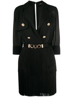 Elisabetta Franchi платье мини с бахромой