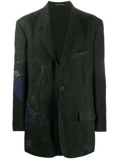 Yohji Yamamoto abstract print oversized blazer