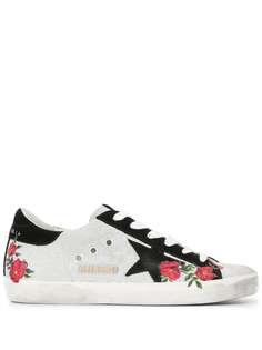 Golden Goose кеды Superstar с цветочным принтом и блестками