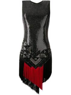 Balmain декорированное короткое платье с бахромой