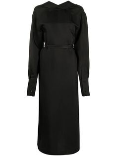 Jil Sander длинное платье с поясом