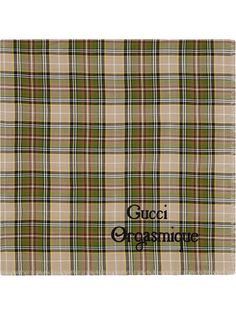 Gucci клетчатый шарф с вышивкой Gucci Orgasmique