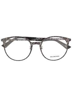 Balenciaga Eyewear очки в круглой оправе с зебровым принтом