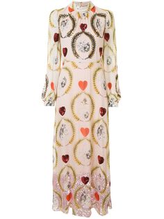 Temperley London платье с пайетками и высоким воротником