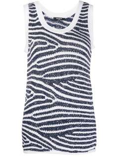 Balmain sequin-embellished knitted tank top