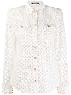 Balmain button-embellished polka-dot shirt