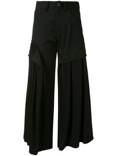 Yohji Yamamoto укороченные брюки широкого кроя