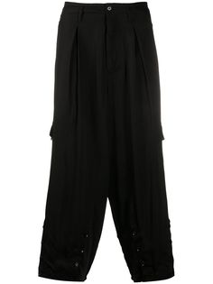 Yohji Yamamoto укороченные брюки свободного кроя