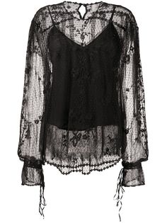 Preen By Thornton Bregazzi полупрозрачная блузка с кружевным узором