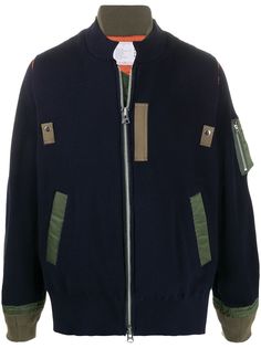 Sacai бомбер в рубчик со вставками