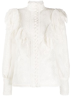 Zimmermann блузка Wave с высоким воротником