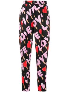 Love Moschino брюки строгого кроя с принтом