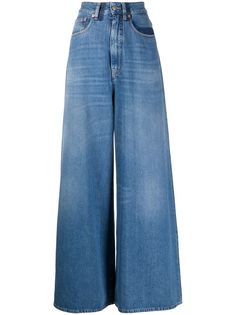 Mm6 Maison Margiela джинсы широкого кроя с эффектом потертости