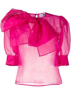 MSGM топ из органзы с бантом