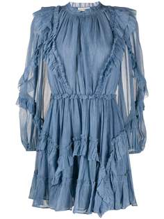 Ulla Johnson платье с прозрачными рукавами и оборками