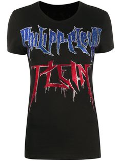 Philipp Plein футболка с логотипом из страз