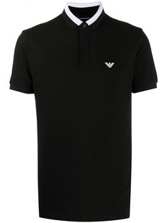 Emporio Armani рубашка поло с короткими рукавами и вышитым логотипом