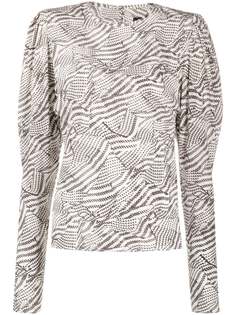 Isabel Marant топ с длинными рукавами и принтом