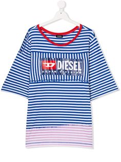 Diesel Kids TEEN striped print T-shirt