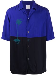Paul Smith рубашка в стиле колор-блок с короткими рукавами