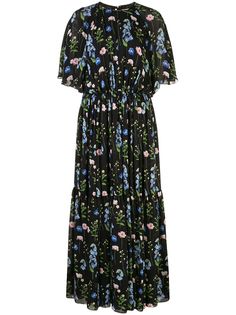Carolina Herrera платье миди с цветочным принтом