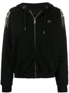 Philipp Plein худи с логотипом и эффектом потертости