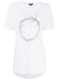 Ann Demeulemeester удлиненная футболка с принтом