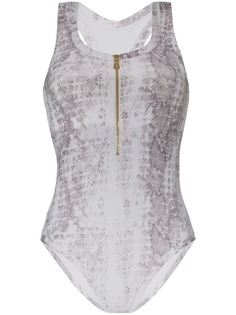 Heidi Klein zip-up snake-print swimsuit
