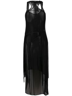 Ann Demeulemeester полупрозрачное платье без рукавов с драпировкой