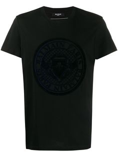 Balmain футболка с фактурным логотипом