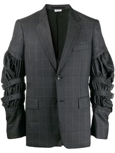 Comme Des Garçons Homme Plus клетчатый пиджак с пряжками на рукавах
