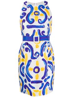 Moschino платье Cady с принтом Majolica