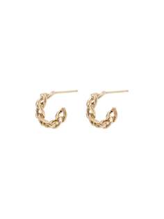 Zoe Chicco 14kt gold medium chain huggie hoop earrings