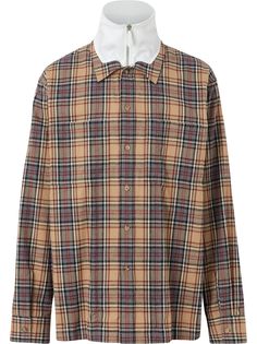 Burberry рубашка в клетку со вставкой
