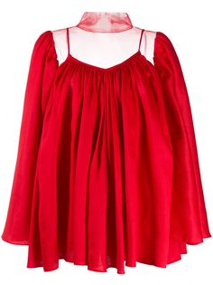 Atu Body Couture расклешенная блузка с прозрачными вставками