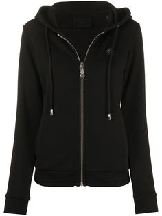 Philipp Plein logo print zipped hoodie