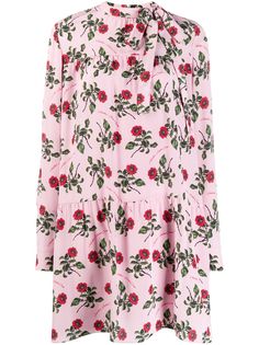Valentino короткое платье с цветочным принтом