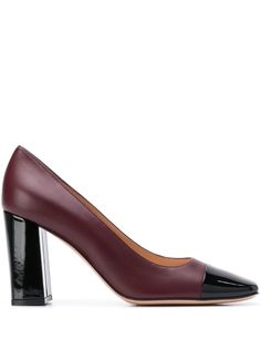 Gianvito Rossi туфли-лодочки на блочном каблуке с лакированным носком