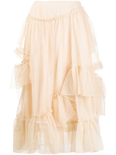 Simone Rocha юбка средней длины с оборками
