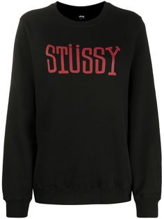 Stussy толстовка с круглым вырезом и логотипом