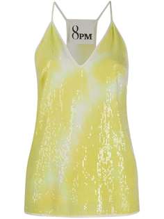 8pm V-neck tie dye print vest top