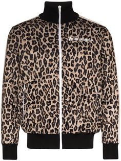 Palm Angels leopard-print track jacket