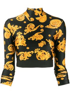 Versace Jeans Couture укороченный топ с принтом Baroque