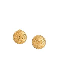 Chanel Pre-Owned серьги-клипсы 1996-го года с логотипом CC