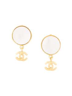 Chanel Pre-Owned серьги-клипсы с логотипом CC
